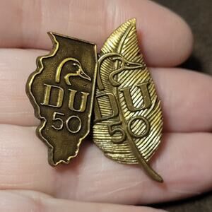 Vintage Ducks Unlimited DU Illinois Bronze Lapel Pins Hunting
